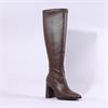 Pedro Anton Glasgow Knee High Heel Boot - Brown Stretch
